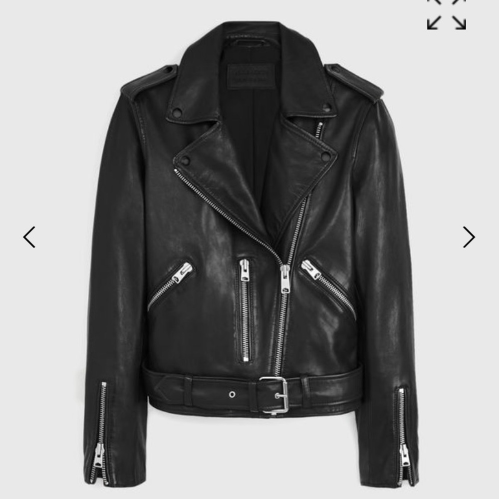 🖤ALL SAINTS BALFERN LEATHER JACKET BLACK SIZE 4🖤